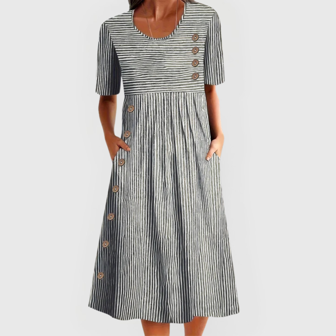 Elvayn | Striped Midi Dress