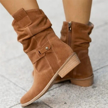 Elvayn | Women’s Winter Suede Slouchy Ankle Boots