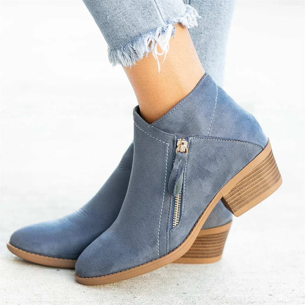 Elvayn | Women’s Stylish Zip Heel Boots