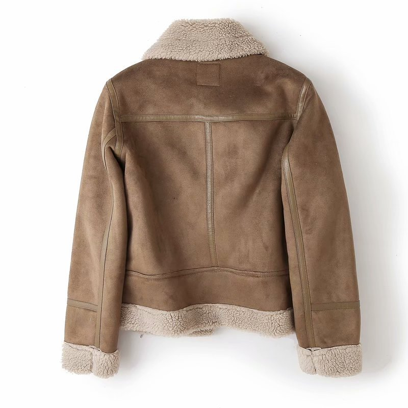 Elvayn | Women’s Chic Shearling-Lined Moto Jacket