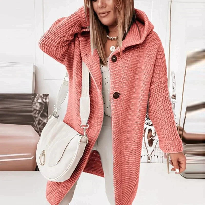 Elvayn | Women’s Cozy Hooded Knit Cardigan Jacket