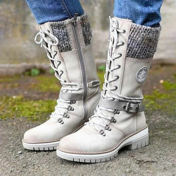 Elvayn | Women’s Lace-Up Winter Boots with Knit Cuff