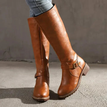 Elvayn | Women’s Stylish Buckled Knee Boots