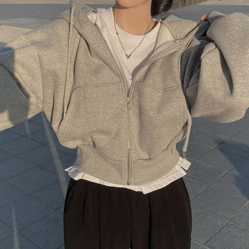 Elvayn | Women’s Winter Cropped Zip-Up Hoodie