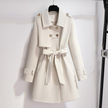 Elvayn | Women’s Classic Lapel Belted Trench Coat