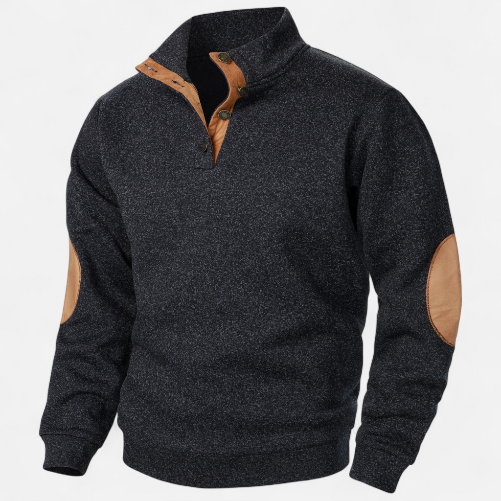 Elvayn | Men’s Knitted Sweater – Stand Collar Heritage Style