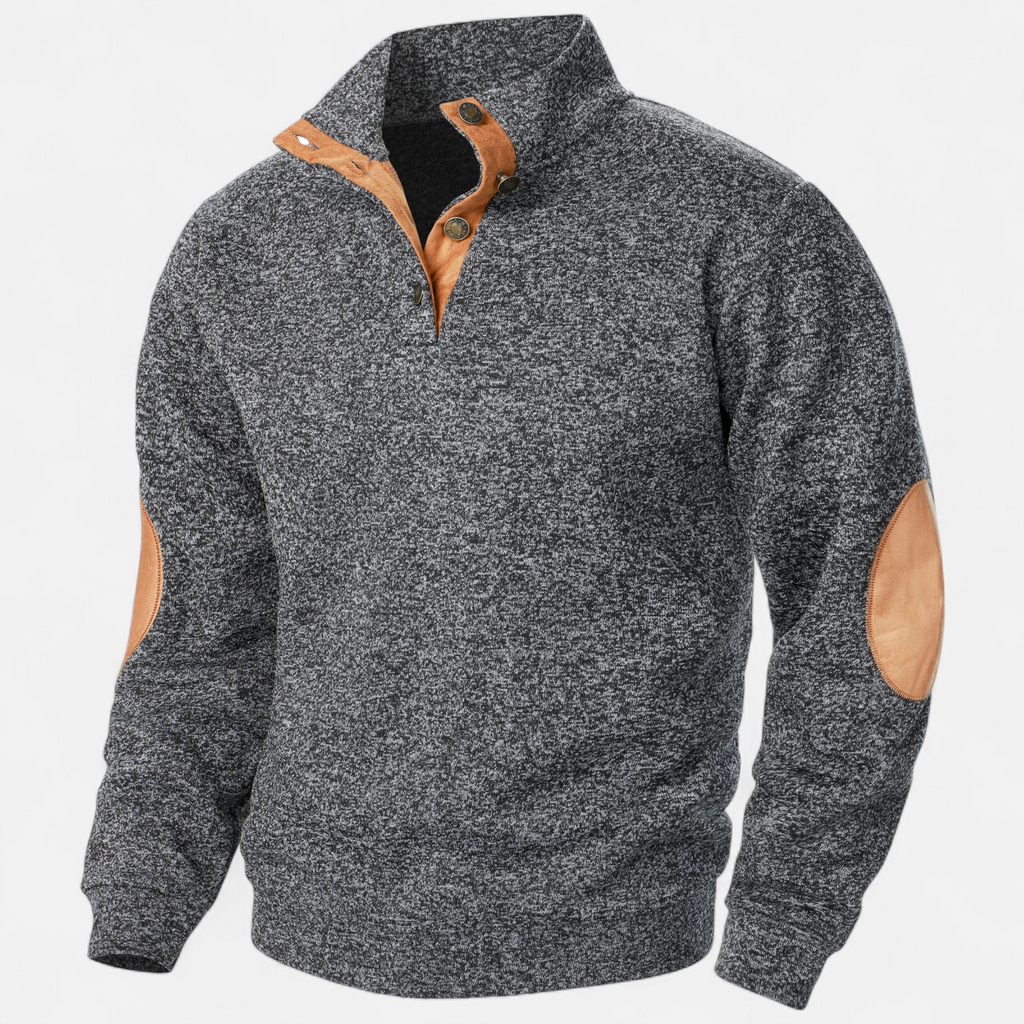 Elvayn | Men’s Knitted Sweater – Stand Collar Heritage Style