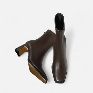 Vintage square-toe ankle boots for women