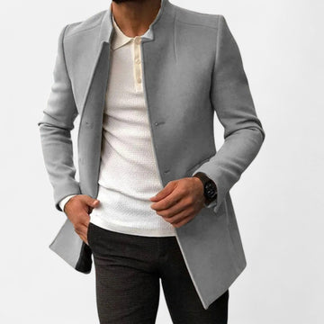Elvayn | Men’s Tailored Coat – Classic Solid Comfort