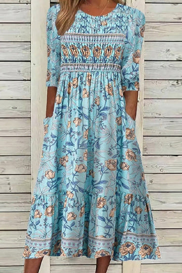 Elvayn | Petal Floral Midi Dress
