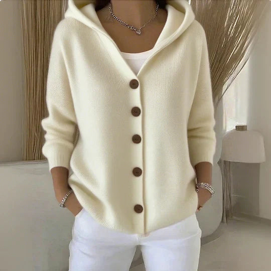 Elvayn | Soft Hooded Knit Cardigan