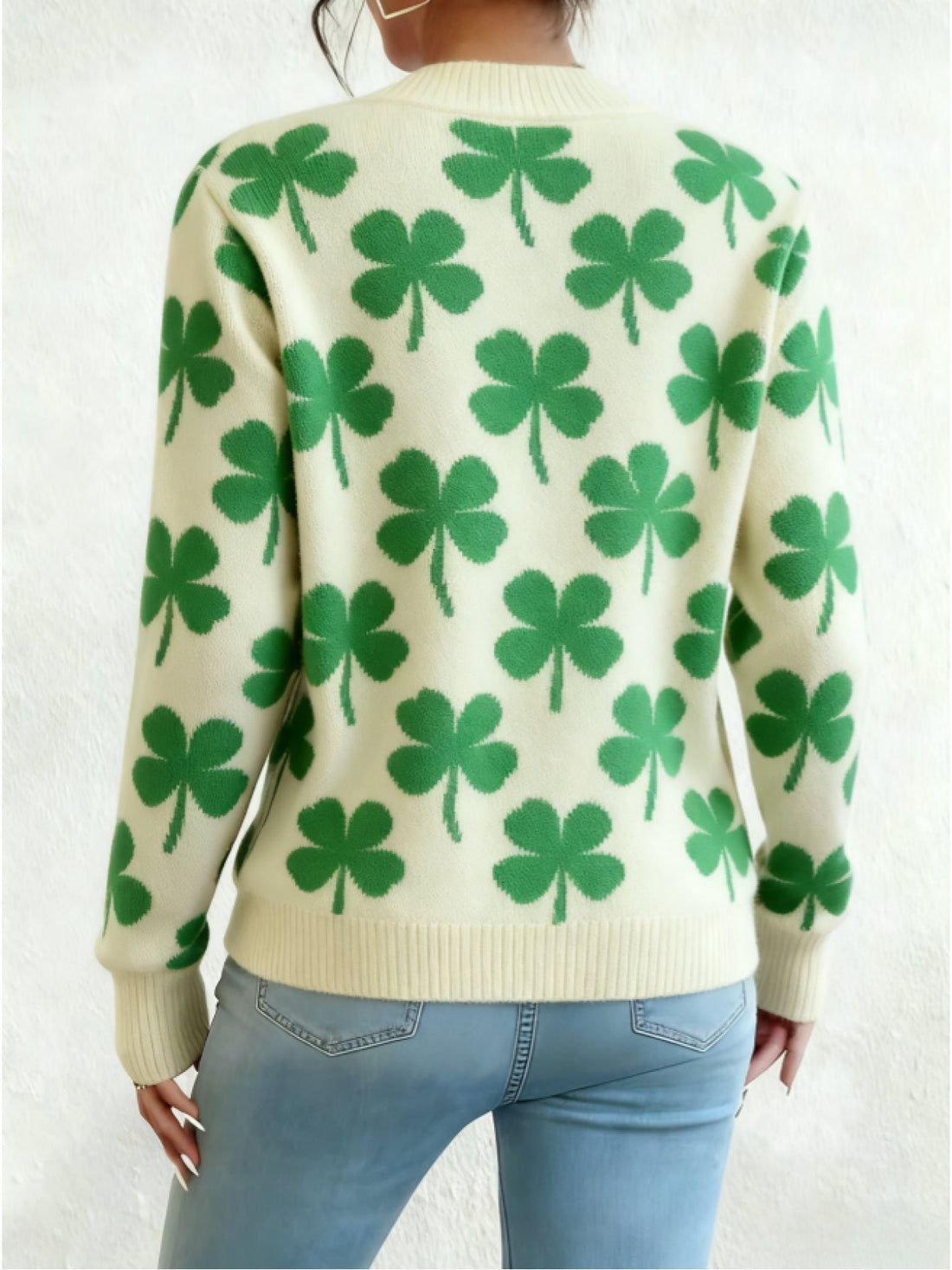 Elvayn | Four Leaf Clover Knit Sweater