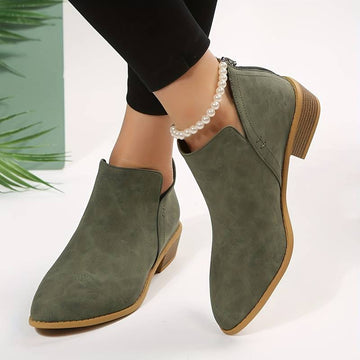 Elvayn | Women’s Casual Low Heel Slip-On Boots