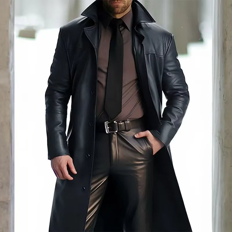 Elvayn | Men’s Classic Button Down Trench Coat