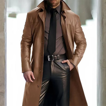 Elvayn | Men’s Classic Button Down Trench Coat