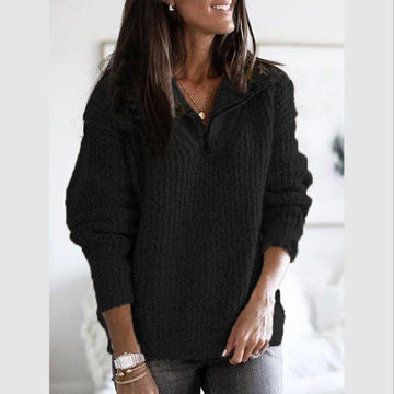 Elvayn | Women’s Zip-Up Ribbed Sweater with Cozy Feel