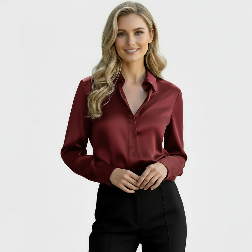 Chic satin blouse for women