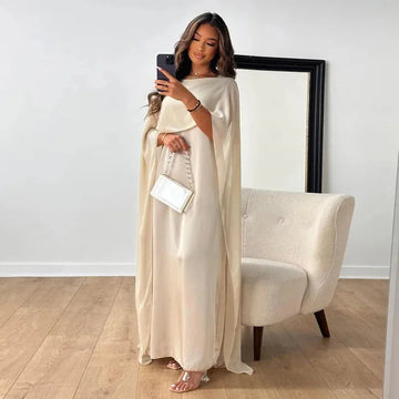 Elvayn | Women Wedding Guest Cape Maxi Dress