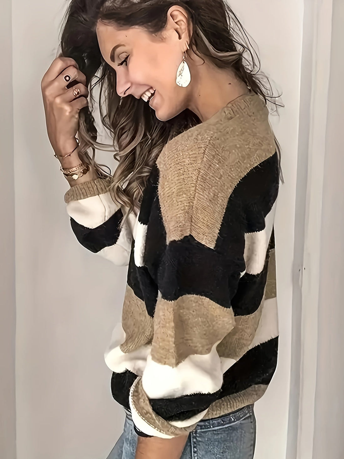 Elvayn | Striped Knit Sweater