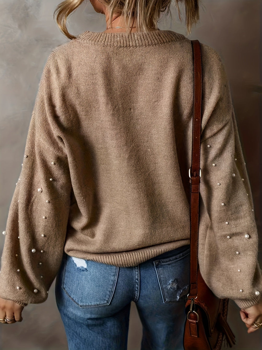Elvayn | Beaded Detail Knit Sweater