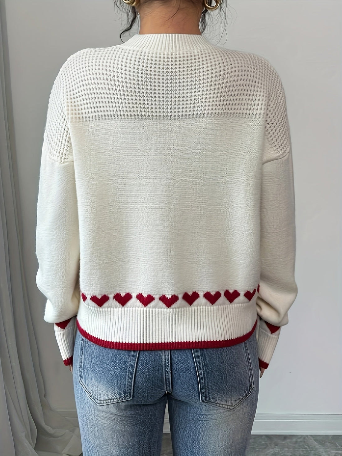 Elvayn | Sweet Heart Drop Shoulder Sweater
