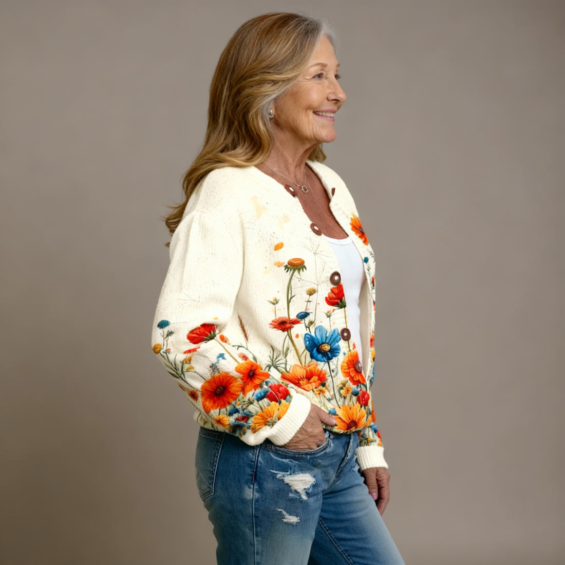Courtney™ Vintage Flower Cardigan