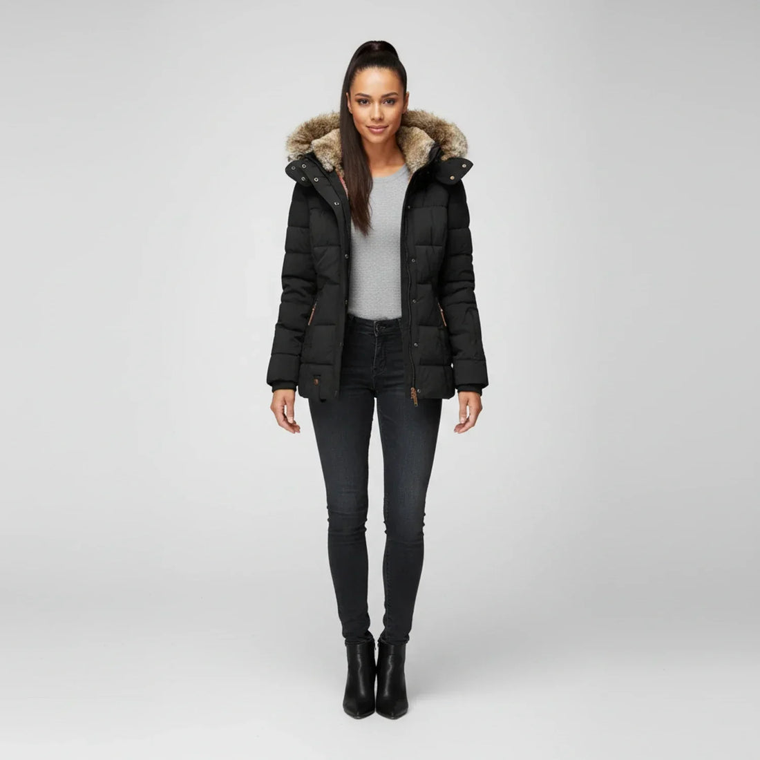 Elvayn | Women's Hooded Quilted Puffer Jacket
