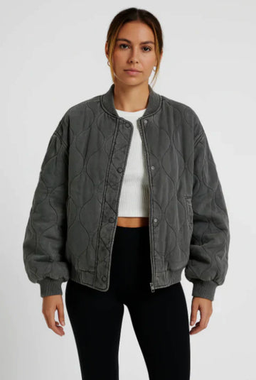 Elvayn | Women’s Quilted Casual Winter Bomber Jacket