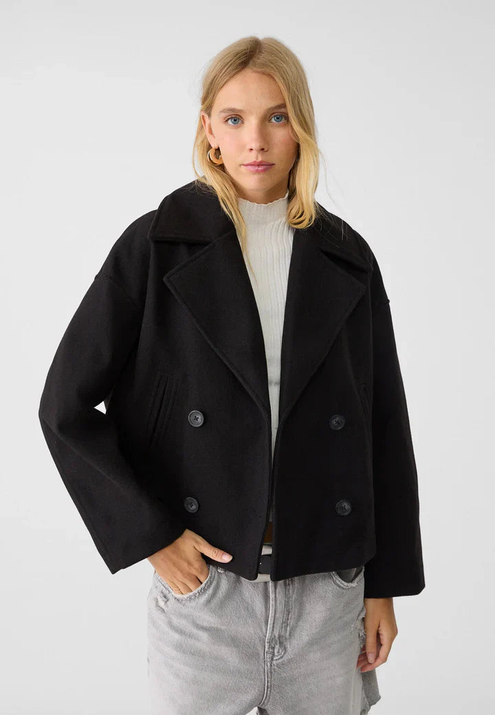 Chic short double-breasted jacket for women
