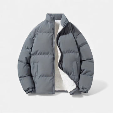 Elvayn | Men’s Lambswool Plush Puffer Jacket for Autumn/Winter