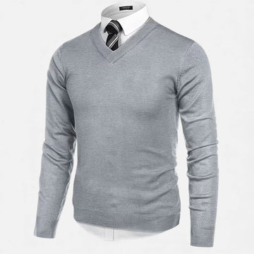 Elvayn | Men’s V-Neck Knit Sweater for Autumn/Winter
