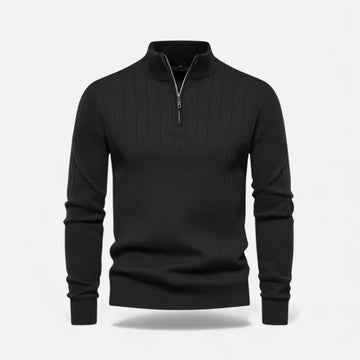 Elvayn | Men’s Warm Minimalist Zippered Knit Sweater