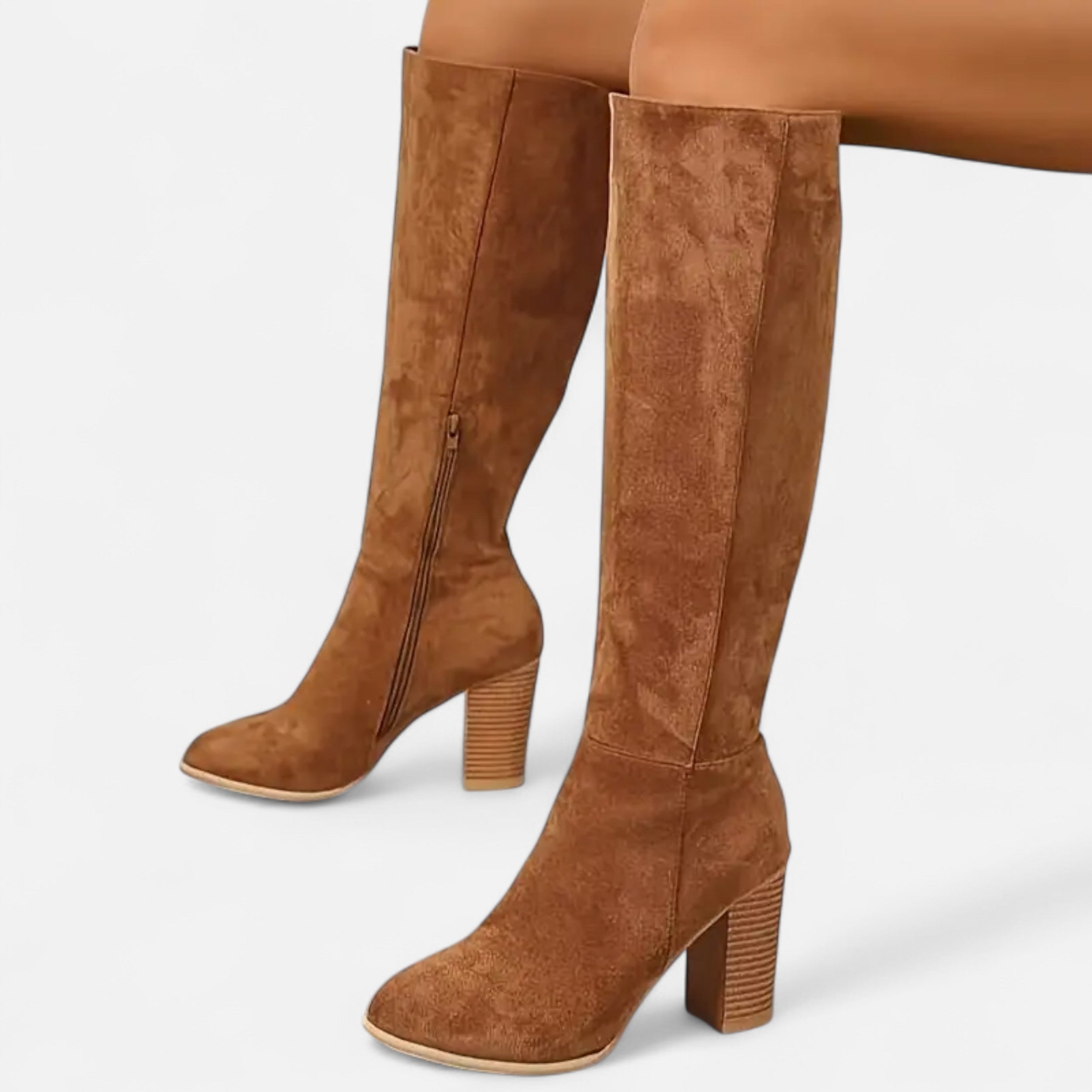 Elvayn | Women’s Long Boots – Equestrian Light Brown Elegance