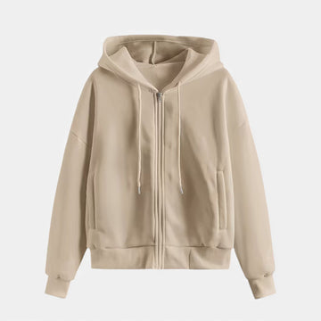 Elvayn | Women’s Zip-Up Knit Hoodie for Autumn/Winter