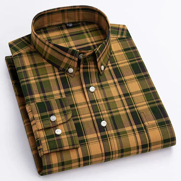 Elvayn | Men's Plaid Button-Down Shirt