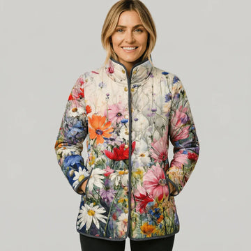 Kaia | Charming Vintage Floral Print Quilted Jacket