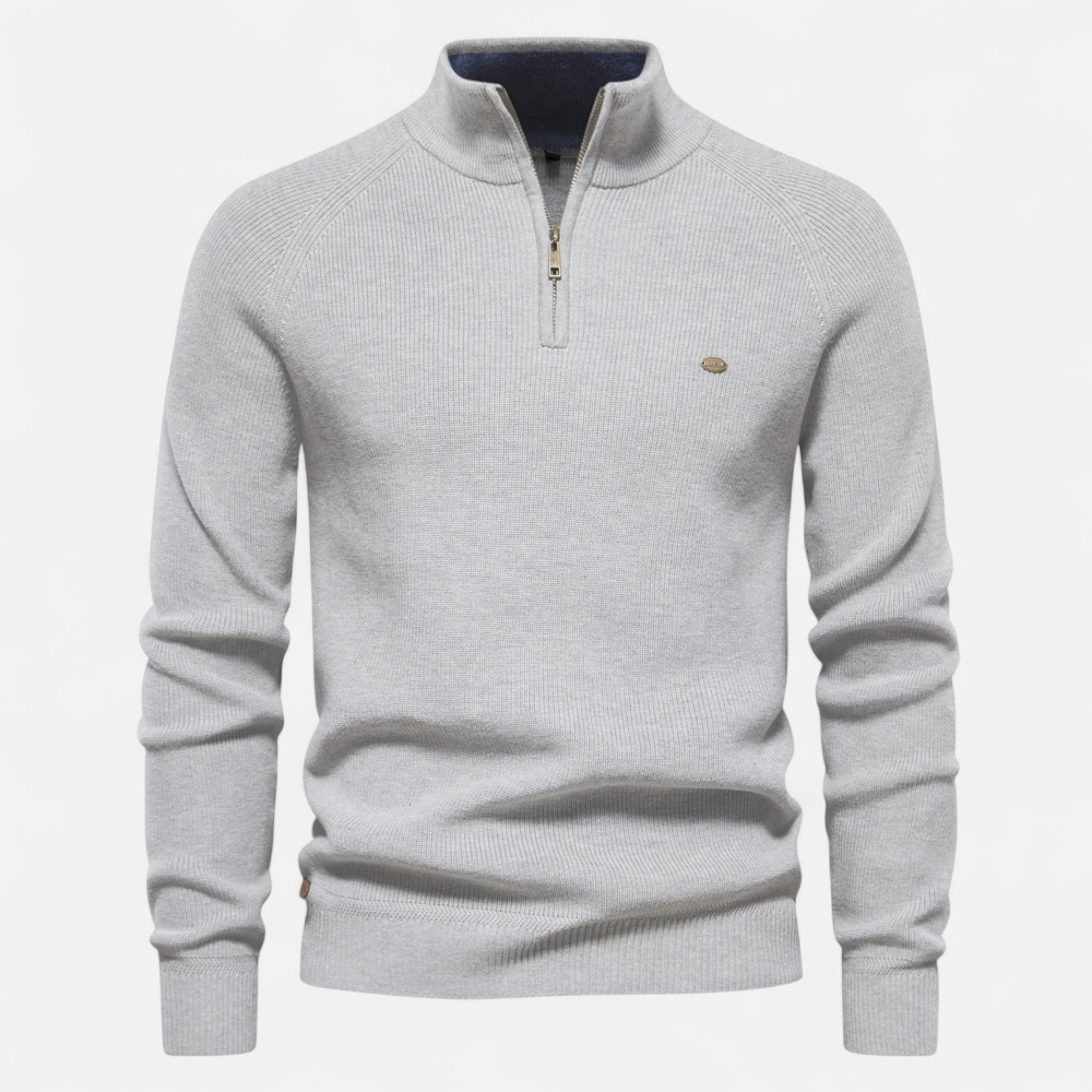 Elvayn | Men’s Cotton Zip Sweater – Refined Knitwear for the Season