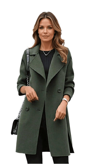 Elvayn | Women’s Long Double Breasted Winter Coat