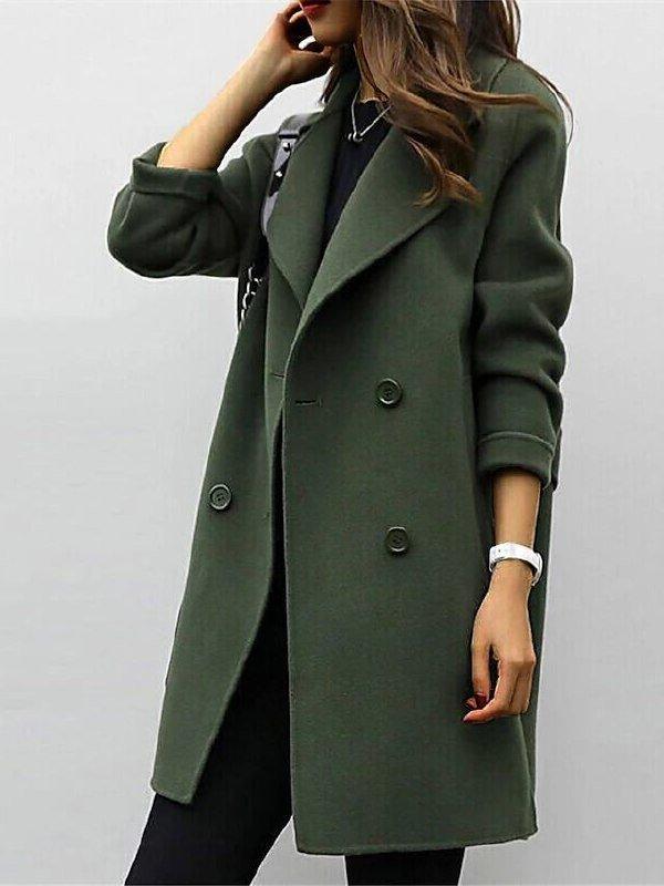 Elvayn | Women’s Long Double Breasted Winter Coat
