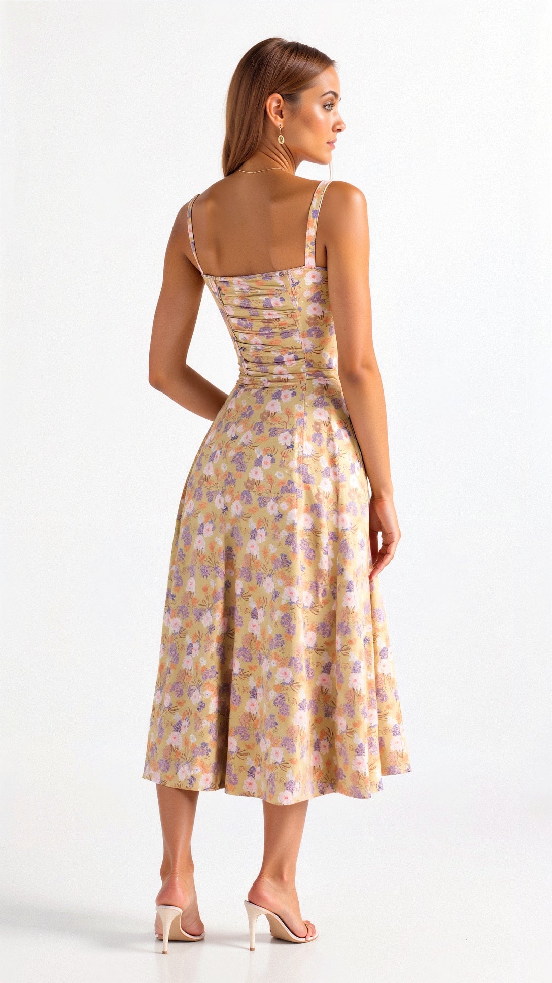 Elvayn | Floral Chic Corset Midi Dress