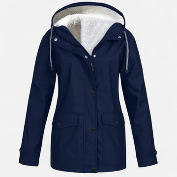 Elvayn | Women’s Hooded Ski Coat in Plush Velvet Windproof