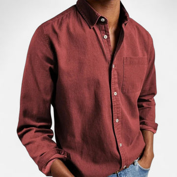 Elvayn | Men’s Solid Long-Sleeve Business Shirt