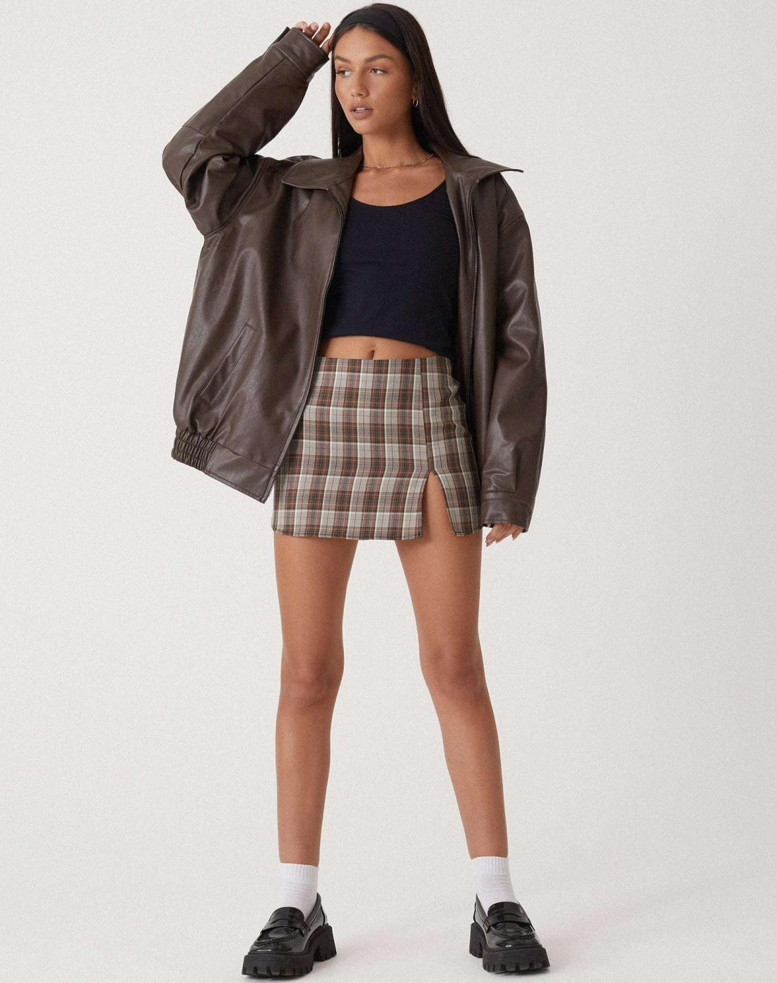 Elvayn | Women’s Oversized Leather Bomber Jacket